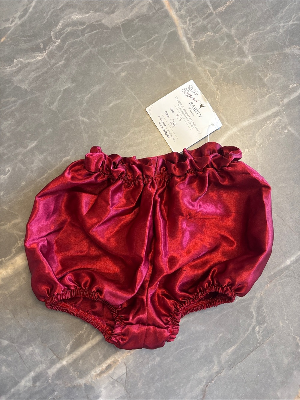 Kids Satin Bloomer Shorts in Deep Berry - Rarity Fashion